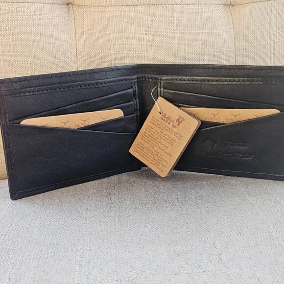 Leather Cardholder Wallet Billfold Handmade Bifold Purse Made in Pakistan - Picture 8 of 12